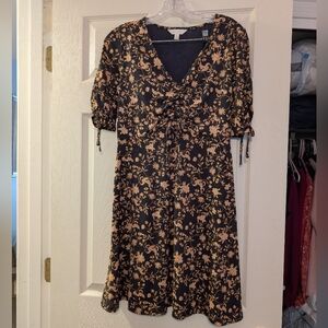 Floral Black and Cream Dress